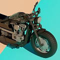 Vintage Black Motorcycle With Classic Design Big Wheels And Chrome Accents