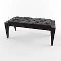 Modern Black Velvet Tufted Ottoman With Sleek Legs And Comfortable Design