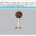 Modern Air Conditioner Fan With Stable Stand Base And Circular Blade Design