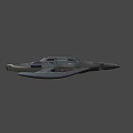 Futuristic Gray Spaceship With Sleek Metallic Body Glowing Lights And Aerodynamic Design