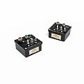 Two Black Electronic Control Modules With Knobs Buttons And Colored Indicator Lights 3d model