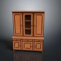 Traditional Wooden Cabinet With Upper Glass Door And Lower Drawers And Cabinets Design