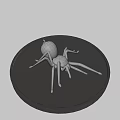 Copper Spider On Round Metal Tray With Dark Background Surface 3d model