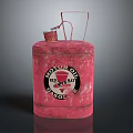 Vintage Red Motor Oil Can With Classic Logo And Red Cap Graphic Design