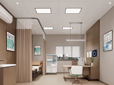 Hospital Outpatient Clinic Interior With Medical Facilities And Furniture 3d model