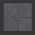 Modern Metallic Cube Structure With Smooth Surface And Circular Joint Details