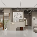Stylish Modern Clothing Store Interior With Clothing Racks Display Table And Green Plants
