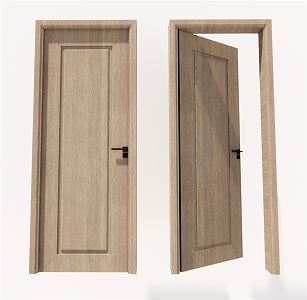 Modern swing door single door 3d model