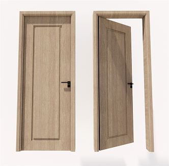 Modern swing door single door 3d model