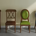 Various Designs Dining Chairs With Wooden Frames And Colorful Upholstered Backs Seats