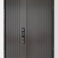 Three Modern Security Doors With Textured Surface And Various Handle Designs 3d model