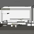 Modern Living Room Interior Design With Beige Sofa Black Chair And Coffee Table