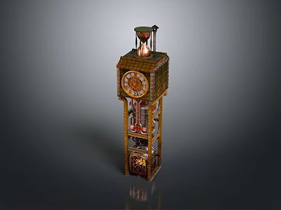Floor Clock Big Clock Retro Clock Retro Clock Retro Clock Large Clock Pendulum Furnishings 3d model