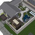 New Chinese Courtyard Garden 3d model
