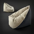 Blue and Beige Bean Bag Chair Modern Design Comfortable Seating for Home Decor
