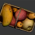 Assorted Fresh Fruits in Handwoven Wicker Basket with Colorful Varieties