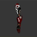 Red Black Robotic Leg Mechanical Structure With Joints And Components