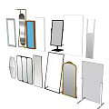 Various Mirror Designs With Different Shapes And Decorative Frames For Home Decor 3d model