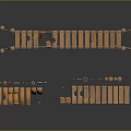 Detailed Wooden Bridge And Platform Components With Railings Planks And Posts