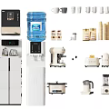 Essential Home Kitchen Appliances Including Water Dispenser Coffee Maker Toaster Rice Cooker And Blender