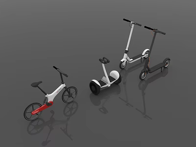 Modern Electric Scooters And Bikes With Sleek Design And Various Styles 3d model