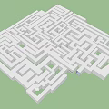 White Garden Ornament Maze Design With Intricate Paths And Green Background
