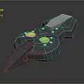 Mechanical Equipment 3D Model With Geometric Structure Circular Components And Sharp Gray Protrusion