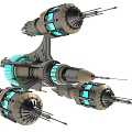 Futuristic Mechanical Device With Multiple Blue Glowing Engines And Detailed Metallic Structure