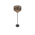 Modern Elegant Floor Lamp With Crystal Fringe And Metallic Frame Design