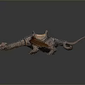 Game Movie Character Mythical Dragon With Orange Wings And Saddle Design