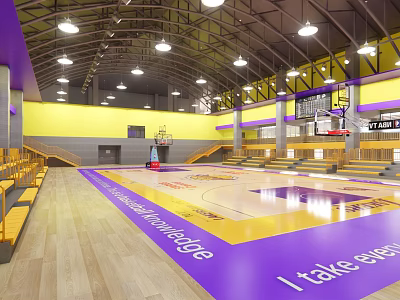 Modern Basketball Gymnasium Sports Venue Gymnasium Basketball Rack Basketball Game Venue Basketball Grounds Basket 3d model