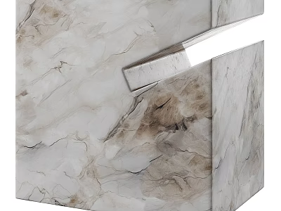 Modern Marble Side Table With Natural Vein Pattern And Sleek Design Structure 3d model