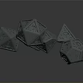 Gray Polyhedral Dice with Intricate Carvings as Decorative Household Items for Home Use