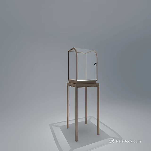 Jewelry Store Glass Display Case With Metal Stand For Elegant Jewelry Presentation 3d model 