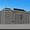 Traditional Modern Office Building Exterior With Classical Roof Large Windows And Symmetrical Design
