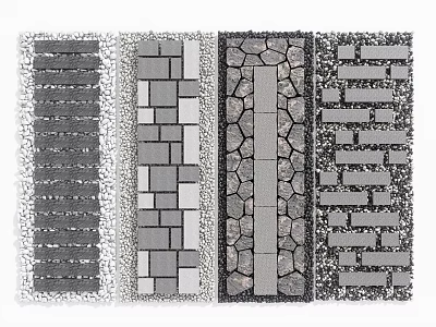 Diverse Stepping Stones Design Featuring Different Patterns And Materials For Garden Landscaping 3d model