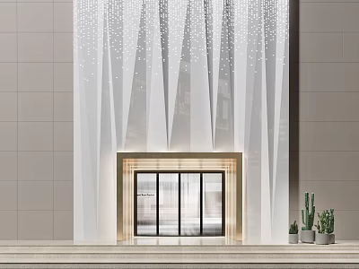 Modern Door Head Store Door Head Facade 3d model