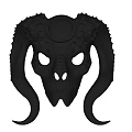 Unique Gothic Black Metal Horned Skull Design Jewelry Pendant Ornament