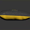 Gray Cushion With Yellow Edges And Colorful Logo For Daily Use