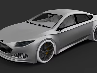 Modern Sleek Sedan With Streamlined Body Sporty Wheels And Front Grille 3d model