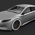 Modern Sleek Sedan With Streamlined Body Sporty Wheels And Front Grille