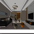 Sleek Modern TV Stand With Orange Accents For Light Luxury Contemporary Living Room Home Decor