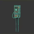 Public Outdoor Payphone With Digital Display Keypad Handset And Metal Pole