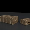 Vintage Wooden Chests Large And Small With Metal Rivets And Retro Design