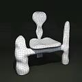 Modern Accent Chair With Natural Wooden Texture And Curved Backrest Design