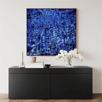 Blue Hanging Painting Abstract Painting Decorative Painting 3d model