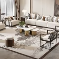New Chinese Sofa Coffee Table Combination 3d model