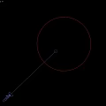 Circular Stage With Red Spiral Arranged Dot Matrix Lights Black Background Red Edge Light Strip