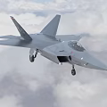 Advanced Fighter Jet Flying Through Clouds With Sleek Design And Cockpit View 3d model