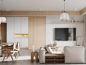 Japanese Restaurant Living Room Dining Room 3d model